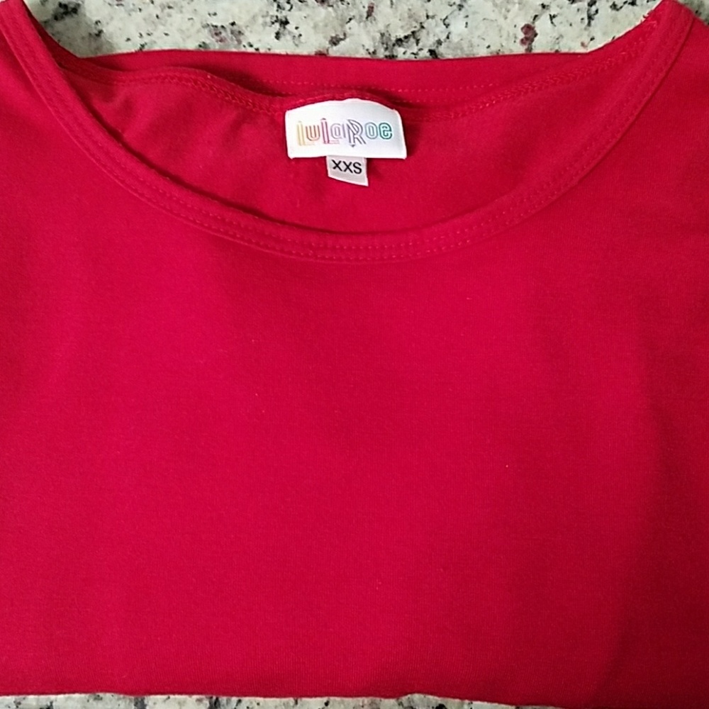 XXS LuLaRoe Irma Tunic Top - Solid Red